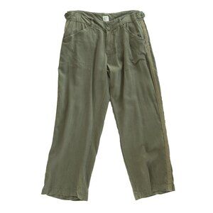 Dylan Crop Pant Olive Green Tencel High Waist Military Infantry Ankle Trouser